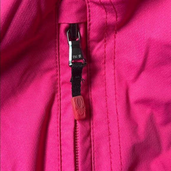 Spyder Size 16 Neon Pink Ski Jacket Puffer Coat Hooded - Picture 5 of 16